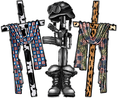 USA Wraps on Animal Print Crosses DTF (direct-to-film) Transfer