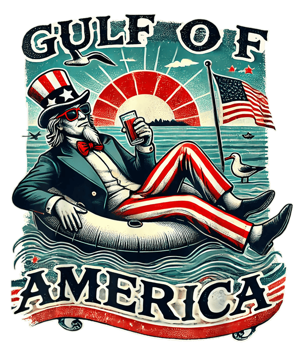 Uncle Sam Floating Gulf of America DTF (direct-to-film) Transfer