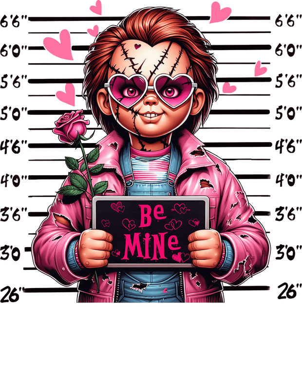 Valentine Be Mine Chucky DTF (direct-to-film) Transfer