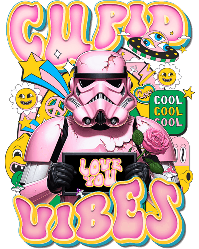 Valentine Cool Stacked Cupid Vibes DTF (direct-to-film) Transfer