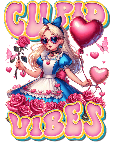 Valentine Cupid Vibes Alice DTF (direct-to-film) Transfer