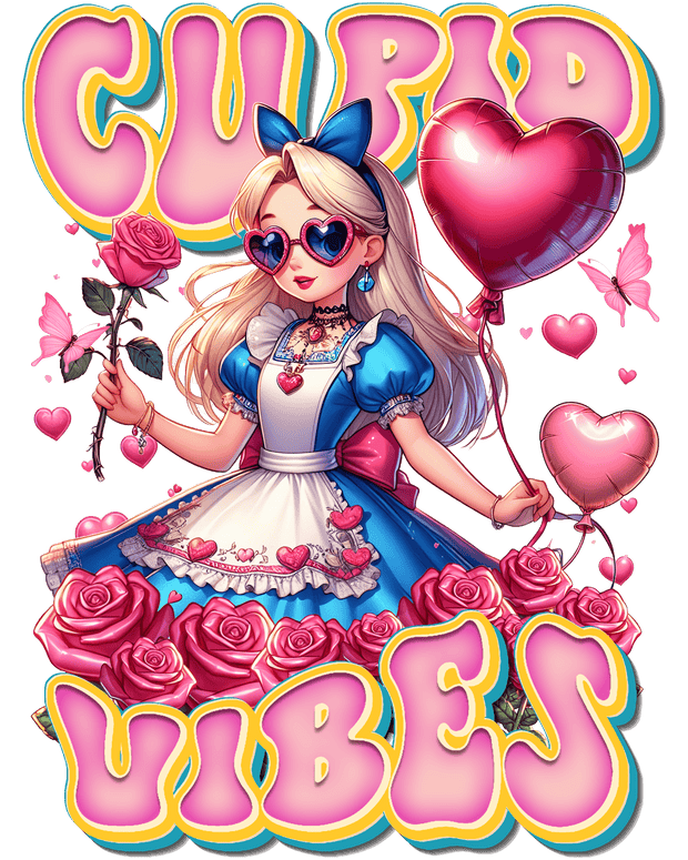 Valentine Cupid Vibes Alice DTF (direct-to-film) Transfer