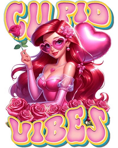 Valentine Cupid Vibes Ariel DTF (direct-to-film) Transfer