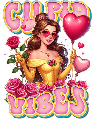Valentine Cupid Vibes Belle DTF (direct-to-film) Transfer
