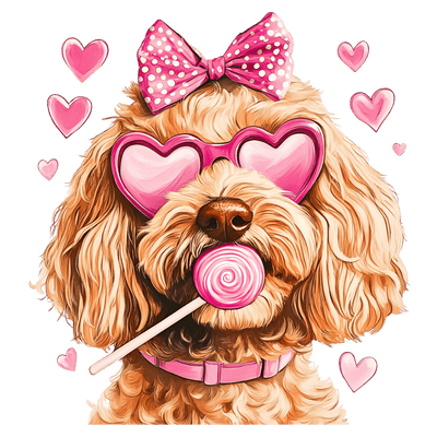 Valentine Doodle in Pink DTF (direct-to-film) Transfer