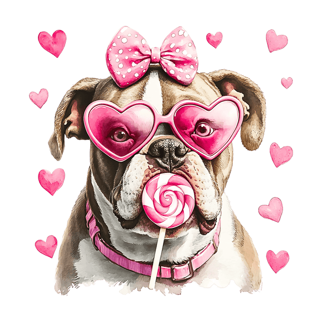 Valentine English in Pink DTF (direct-to-film) Transfer