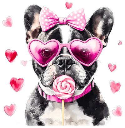 Valentine French in Pink DTF (direct-to-film) Transfer