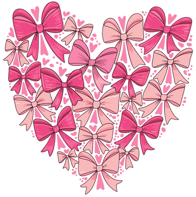 Valentine Heart of Bows DTF (direct-to-film) Transfer