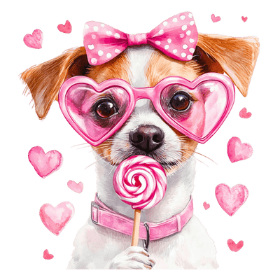 Valentine Jackrussell DTF (direct-to-film) Transfer