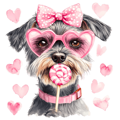 Valentine Minischnauzer DTF (direct-to-film) Transfer