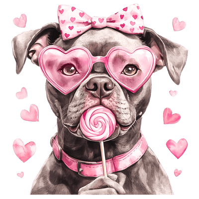 Valentine Pitbull DTF (direct-to-film) Transfer