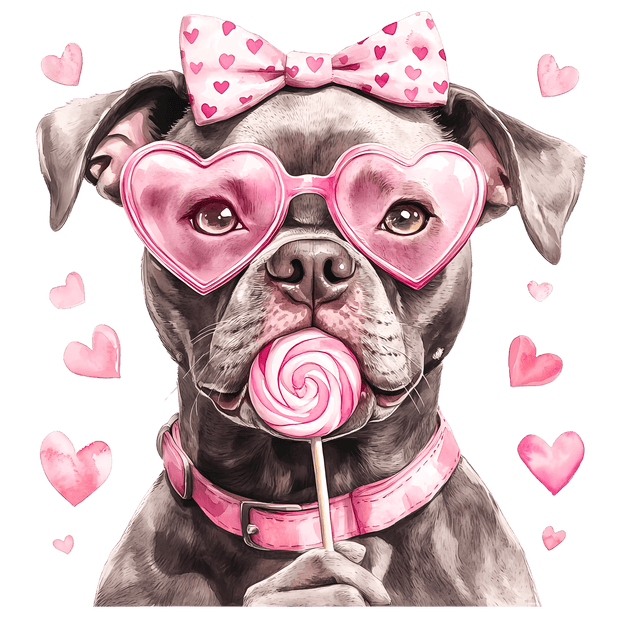 Valentine Pitbull DTF (direct-to-film) Transfer