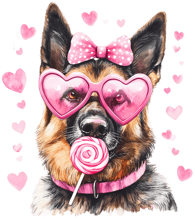 Valentine Sheppard in Pink DTF (direct-to-film) Transfer