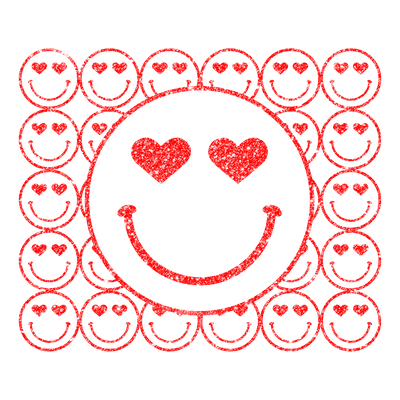 Valentine Smiley Faces DTF (direct-to-film) Transfer