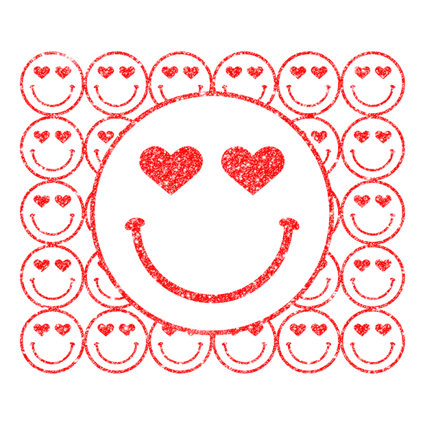 Valentine Smiley Faces DTF (direct-to-film) Transfer