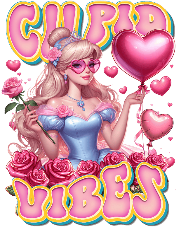 Valentine Vibes Cinderella DTF (direct-to-film) Transfer