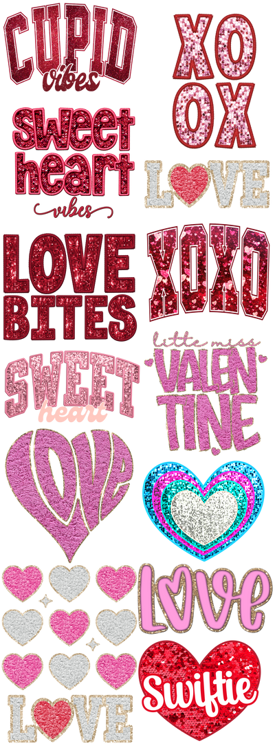 Glitter 2 Valentine's Day 60"x22" Ready to Ship Gang Sheet