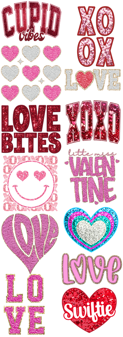 Glitter 1 Valentine's Day 60"x22" Ready to Ship Gang Sheet