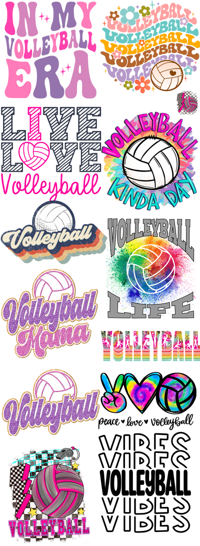 Volleyball Vibes 60x22" DTF Ready to Ship Gang Sheet