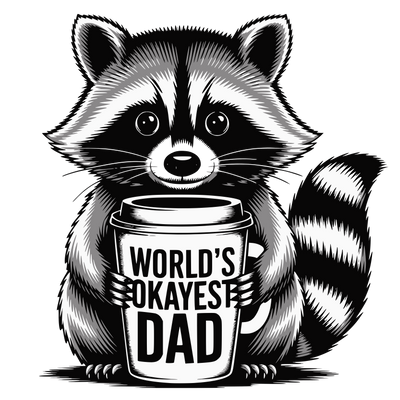 WORLDS OKAYEST DAD RACCOON DTF (direct-to-film) Transfer