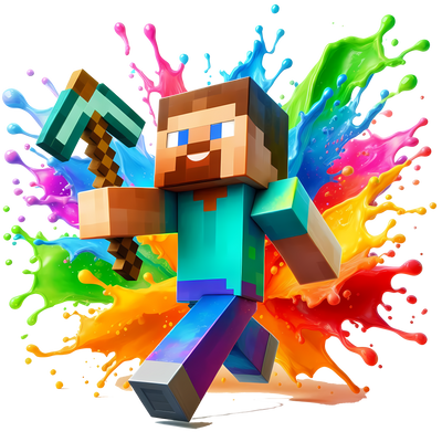 Walking Minecraft Color Drip DTF (direct-to-film) Transfer