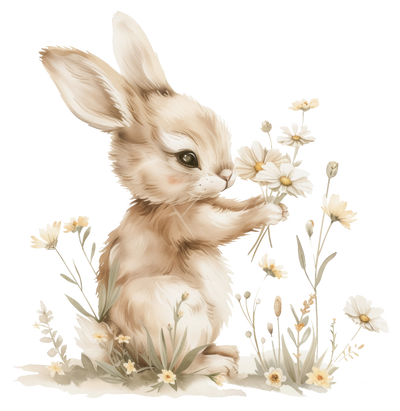 Water Color Easter Bunny 5 DTF (direct to film) Transfer