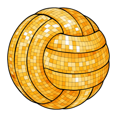 WaterPolo Yellow Faux Glitter DTF (direct-to-film) Transfer