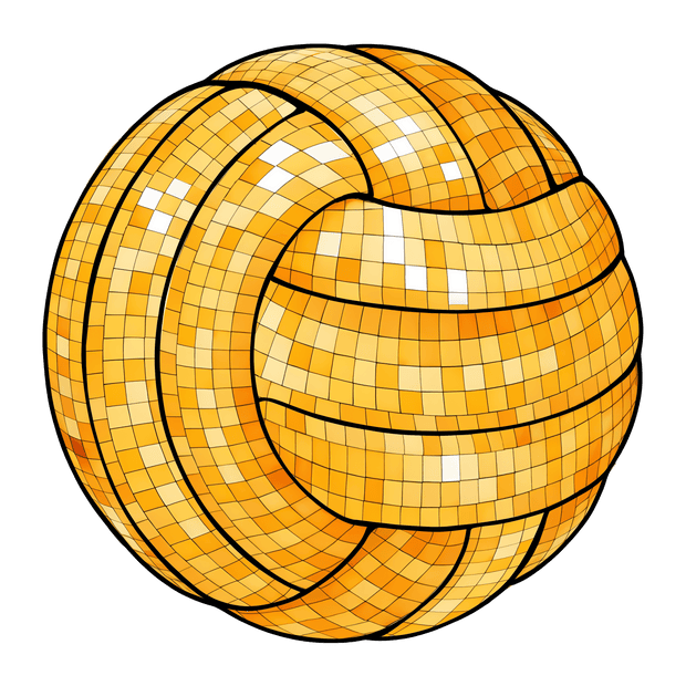 WaterPolo Yellow Faux Glitter DTF (direct-to-film) Transfer