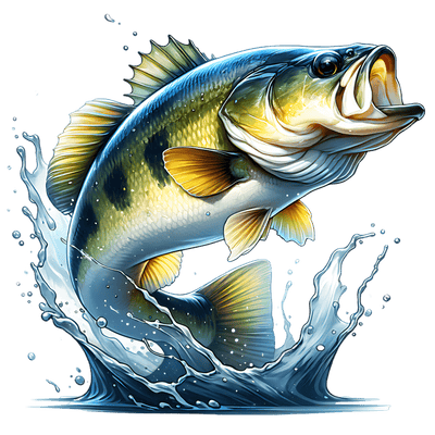 Water Splashing Big Fish DTF (direct-to-film) Transfer