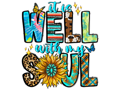 Well with my Soul Sunflower & Butterflies DTF (direct-to-film) Transfer