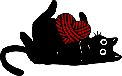 Whimsy Black Valentines Cat 7 DTF (direct-to-film) Transfer