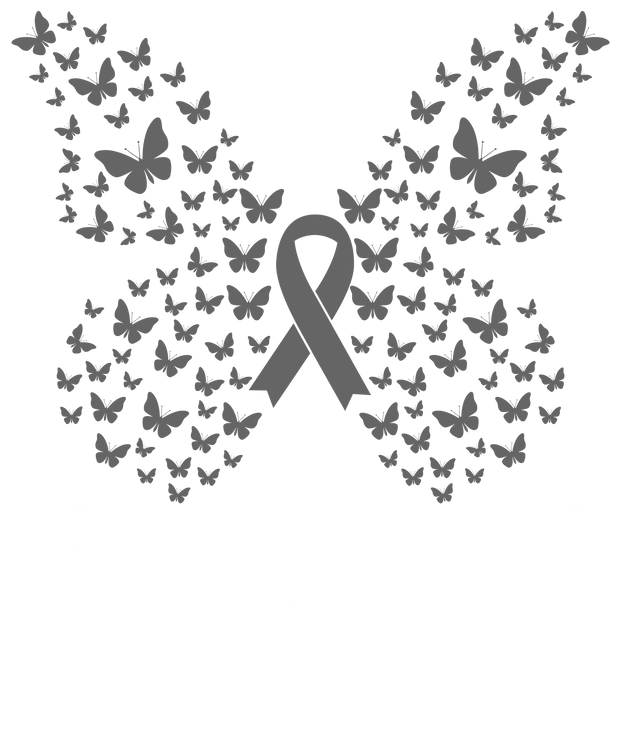 White Font Brain Cancer Butterfly DTF (direct to film) Transfer