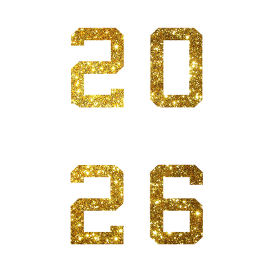 White Font Senior 2026 in Gold DTF (direct-to-film) Transfer