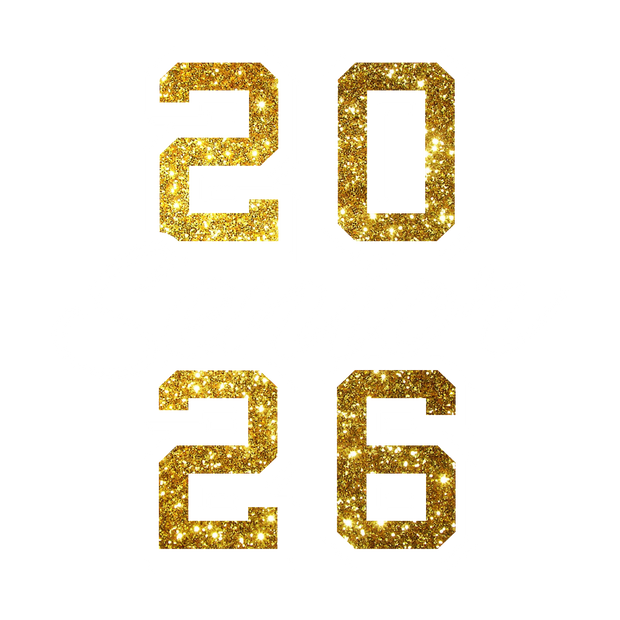 White Font Senior 2026 in Gold DTF (direct-to-film) Transfer