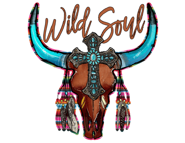 Wild Soul in Horns DTF (direct-to-film) Transfer