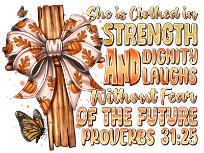 Without Fear of the Future Fall Bow on Cross DTF (direct-to-film) Transfer