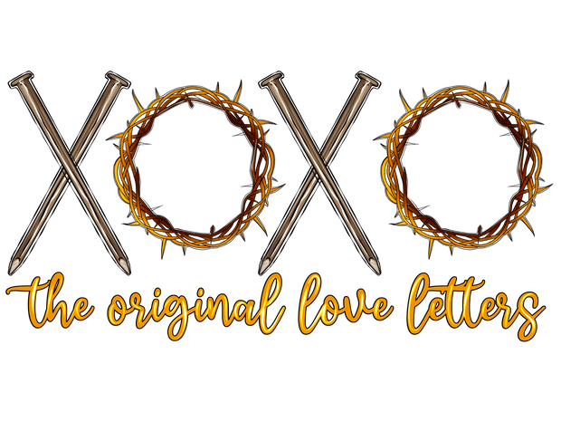 XOXO Nails Love Letters DTF (direct-to-film) Transfer