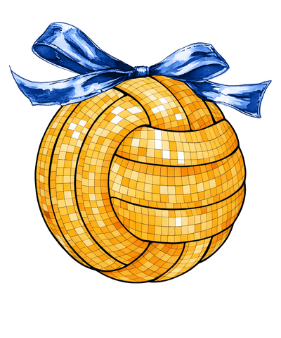 Yellow Faux Glitter WaterPolo With Bow DTF (direct-to-film) Transfer