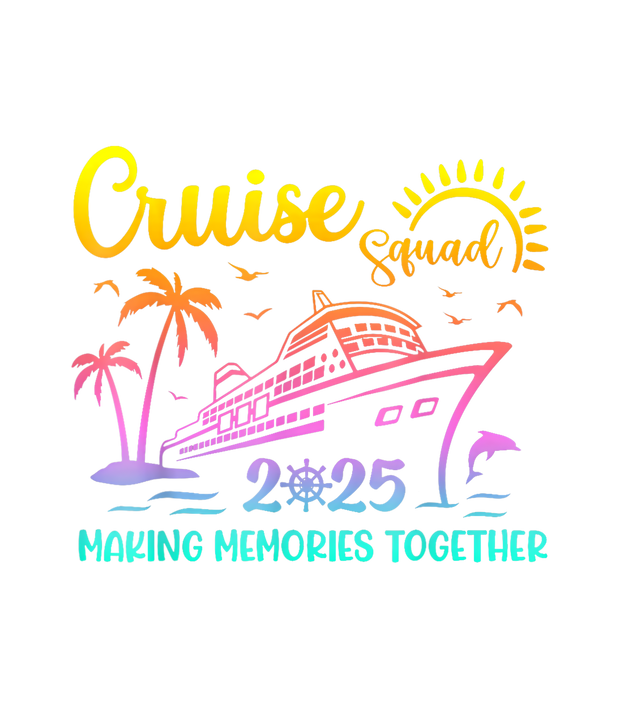 Yellow Font Cruise Squad DTF (direct-to-film) Transfer