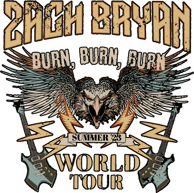 Zach Bryan Burn Burn Burn World Tour Music DTF (direct-to-film) Transfer