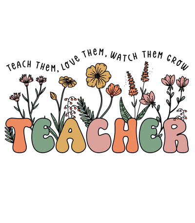 Boho Teacher DTF (direct-to-film) Transfer - Twisted Image Transfers