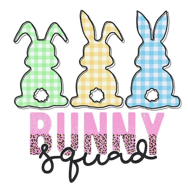 Bunny Squad with Plaid Bunnies DTF (direct-to-film) Transfer - Twisted Image Transfers