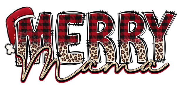 Christmas (Merry Mama (Red Black Plaid + Leopard) - DTFreadytopress