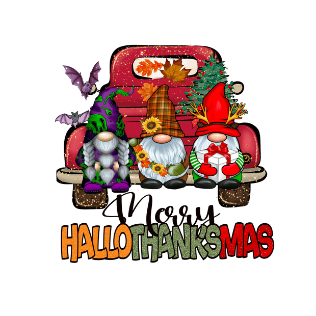 Christmas (MerryHalloThanksmas (Truck + Gnomes) - DTFreadytopress