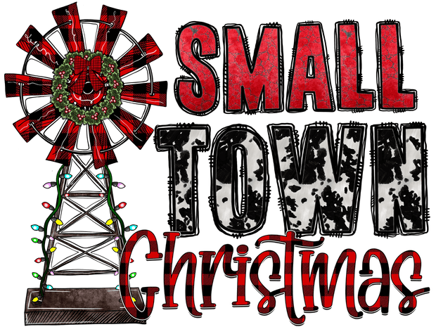 Small Town Christmas DTF (direct-to-film) Transfer