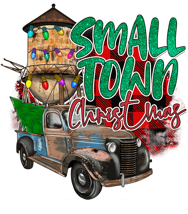 Small Town Christmas Truck DTF (direct-to-film) Transfer