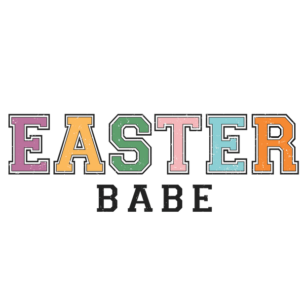 Easter Babe in Paster Letters DTF (direct-to-film) Transfer - Twisted Image Transfers