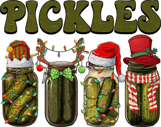 Pickles with Santa DTF Transfer DTF (direct-to-film) Transfer