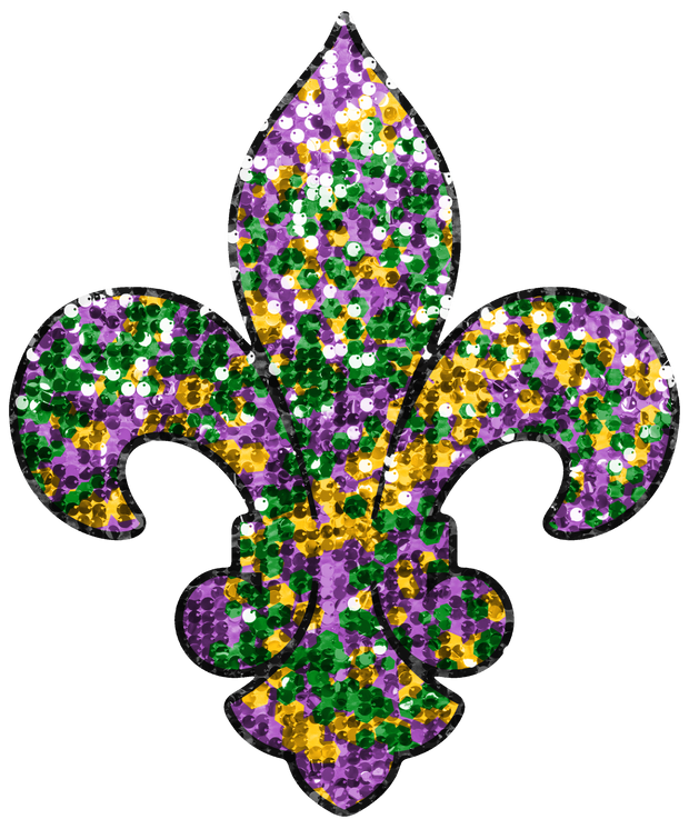 Faux Glitter Fleur De Lis DTF (direct-to-film) Transfer - Twisted Image Transfers