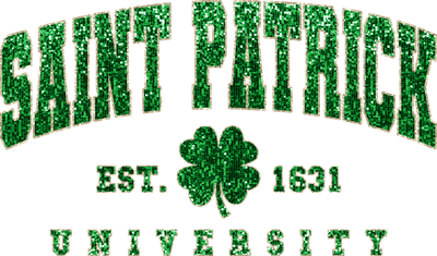 Faux Glitter St. Patrick's Day University DTF (direct-to-film) Transfer - Twisted Image Transfers